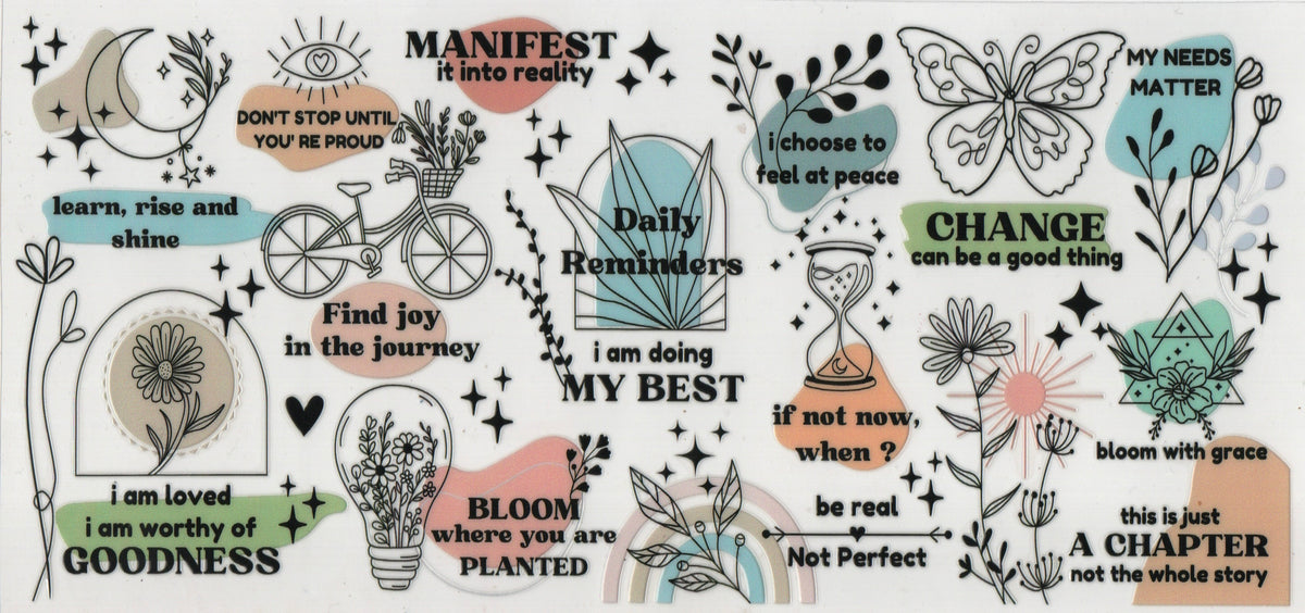 Mixed Affirmations UV DTF Wraps