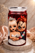 Pre-Made Chucky & Tiffany Snowglobe Blood Drip Tumbler