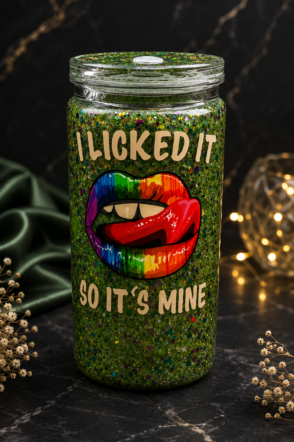 Pre-Made I Licked It…Snowglobe Glitter Tumbler